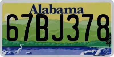 AL license plate 67BJ378
