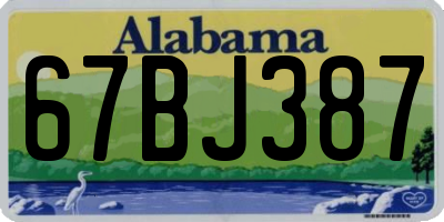 AL license plate 67BJ387
