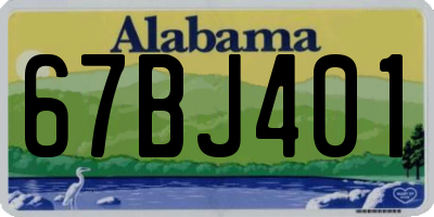 AL license plate 67BJ401
