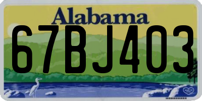 AL license plate 67BJ403