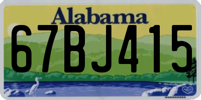 AL license plate 67BJ415