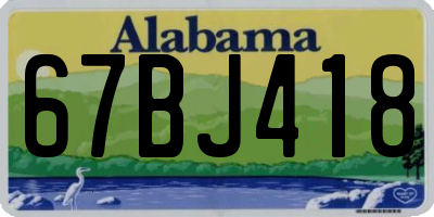 AL license plate 67BJ418