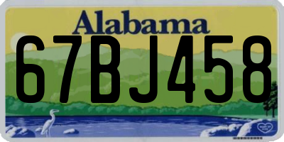 AL license plate 67BJ458