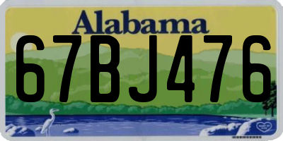 AL license plate 67BJ476