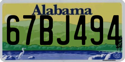 AL license plate 67BJ494