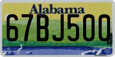 AL license plate 67BJ500