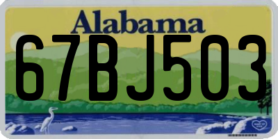 AL license plate 67BJ503
