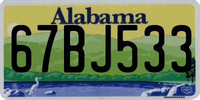 AL license plate 67BJ533