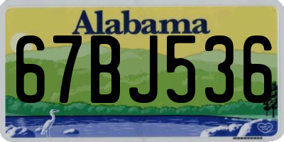 AL license plate 67BJ536