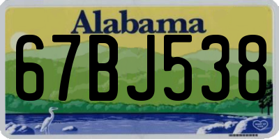 AL license plate 67BJ538