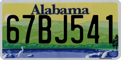 AL license plate 67BJ541