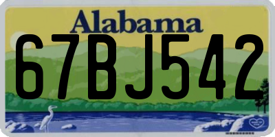 AL license plate 67BJ542