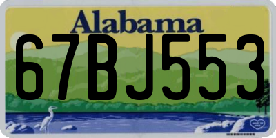 AL license plate 67BJ553