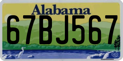 AL license plate 67BJ567