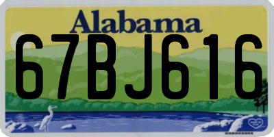 AL license plate 67BJ616