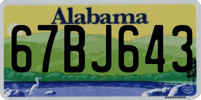 AL license plate 67BJ643