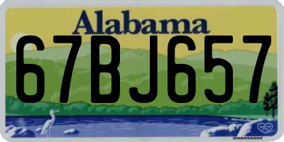 AL license plate 67BJ657