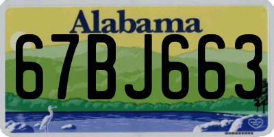 AL license plate 67BJ663