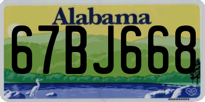 AL license plate 67BJ668