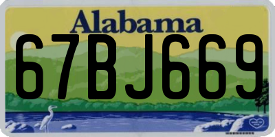 AL license plate 67BJ669