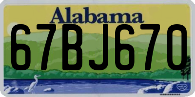AL license plate 67BJ670