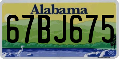 AL license plate 67BJ675