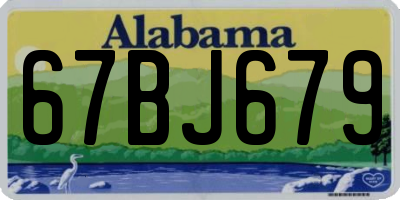 AL license plate 67BJ679
