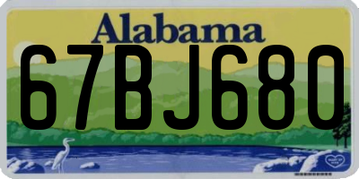 AL license plate 67BJ680