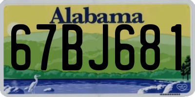 AL license plate 67BJ681