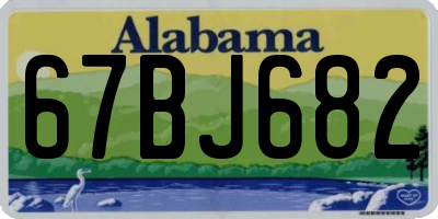 AL license plate 67BJ682