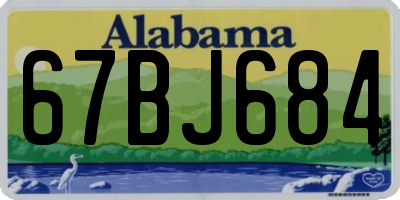 AL license plate 67BJ684