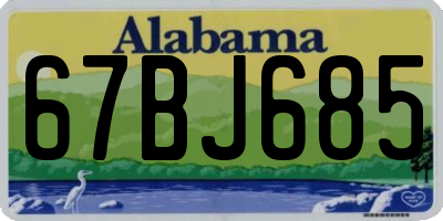 AL license plate 67BJ685