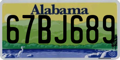 AL license plate 67BJ689