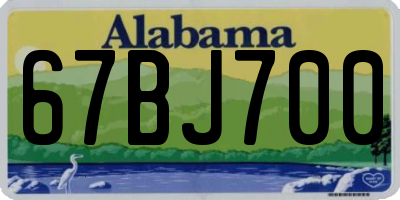 AL license plate 67BJ700