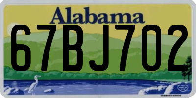 AL license plate 67BJ702