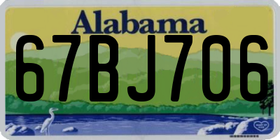 AL license plate 67BJ706