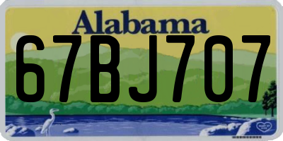 AL license plate 67BJ707