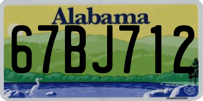 AL license plate 67BJ712
