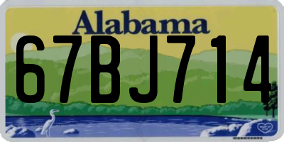 AL license plate 67BJ714