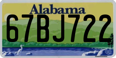 AL license plate 67BJ722