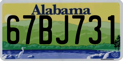 AL license plate 67BJ731