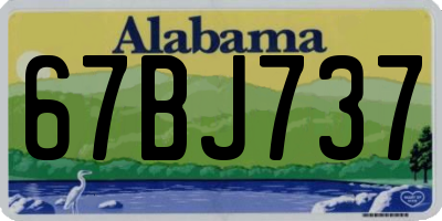 AL license plate 67BJ737