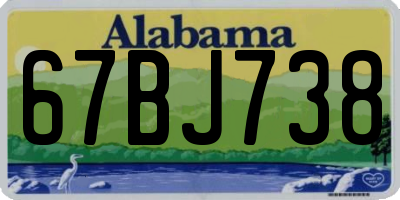 AL license plate 67BJ738