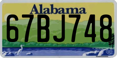 AL license plate 67BJ748