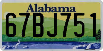 AL license plate 67BJ751
