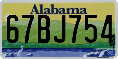 AL license plate 67BJ754