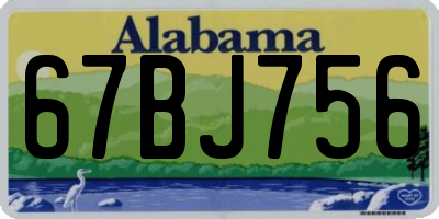 AL license plate 67BJ756