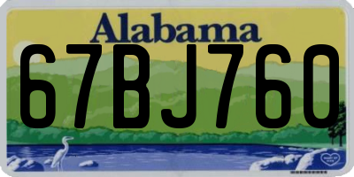 AL license plate 67BJ760
