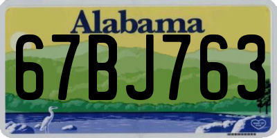 AL license plate 67BJ763
