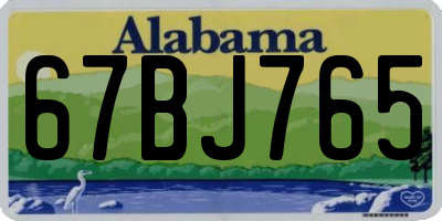 AL license plate 67BJ765